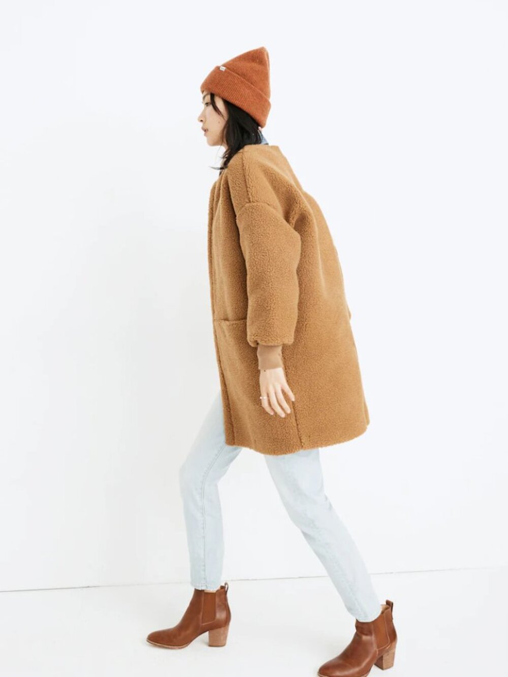 Cozy Madewell Women's Teddy Coat in Brown
